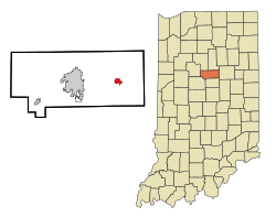 Howard County Indiana Incorporated and Unincorporated areas Greentown Highlighted